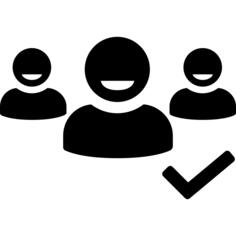 Grouped users interface symbol for group verification
