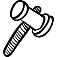 Hammer cylindrical hand drawn construction tool