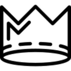 Royal crown outline with line details