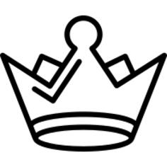 Royal crown outline with circular center tip variant