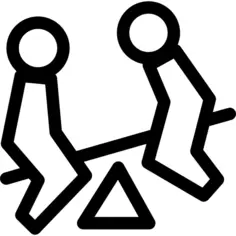 跷跷板上的孩子们