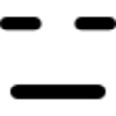 Emoticon square face with closed eyes and mouth of straight lines