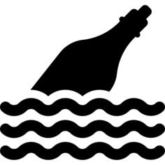 在瓶子上的消息在水面上