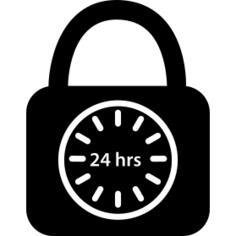 Padlock symbol of security 24 hours a day
