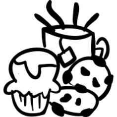 茶杯用松饼和曲奇饼