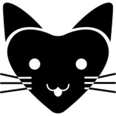 Love cat with heart shaped face