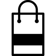 购物袋轮廓与粗黑色水平线