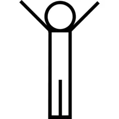 Person standing with arms up