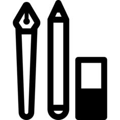 Pen Pencil and Eraser