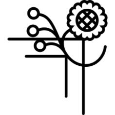 一朵花线和小圈子花卉设计