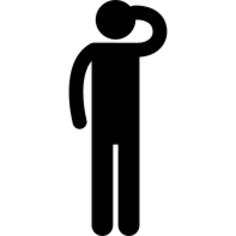 敬礼的士兵剪影