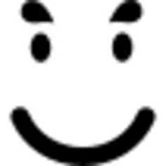 Smiling emoticon face in a square