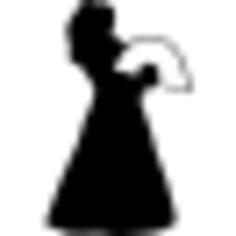 Flamenco female model standing silhouette with a fan