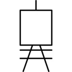 Painting canvas on an art stand