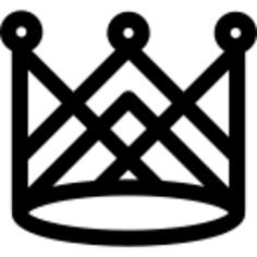 Royal crown of lines with dots