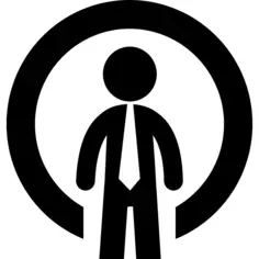 Businessman with a circle