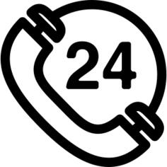 Telephone 24 hours sign