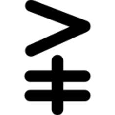 Greater than or not equal mathematical symbol