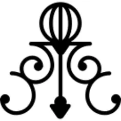 Floral design with a ball and thin curved lined