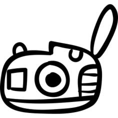 Photo camera outlined handmade symbol