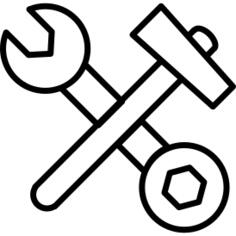 Wrench of double side and hammer in cross