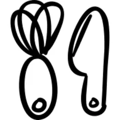 Kitchen utensils hand drawn toy shapes