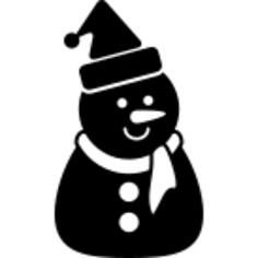 Christmas black snowman with bonnet and scarf