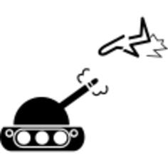 War tank against an airplane