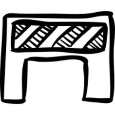 Barrier construction striped hand drawn tool