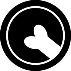 Pet hotel circular sign with a bone part