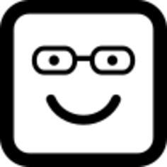 Student smiling emoticon square face
