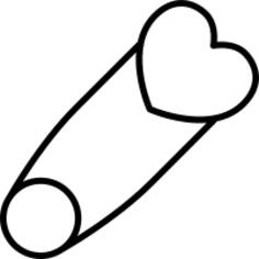 Baby Pin with Heart Shape