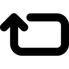 Rotating clockwise rectangular rounded arrow