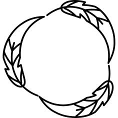 Circular feather outline design
