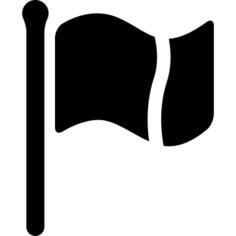Cutted pole flag waving