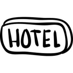Hotel hand drawn rounded rectangular signal
