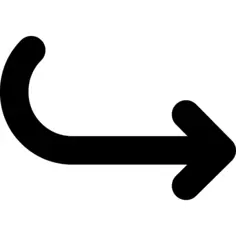 Curved right arrow