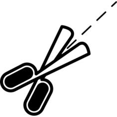 Scissor tool with broken lines
