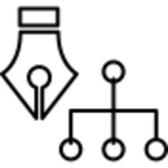 Calligraphy pen tip with hierarchical structure