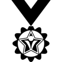 Medal variant with spiked edges and butterfly symbol