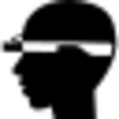 Bald man head side with google glasses