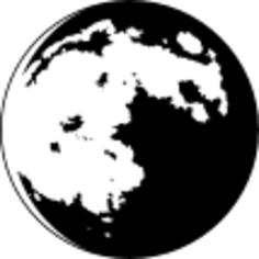 Moon phase symbol with craters