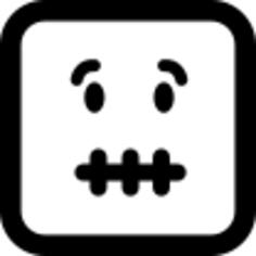 Mute emoticon square face