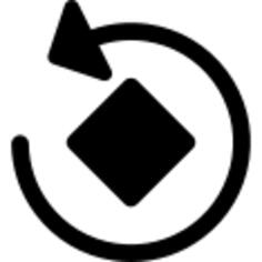 Rotate circular arrow around a rotated square