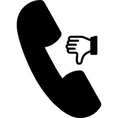 Call symbol with thumb down sign