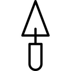 Triangular shovel outline