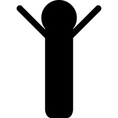 Person standing with arms up