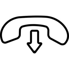 Hang call interface symbol of an auricular and an arrow pointing down
