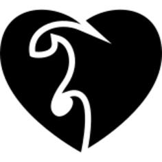 Heart with flames line