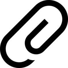 Attachment diagonal interface symbol of paperclip